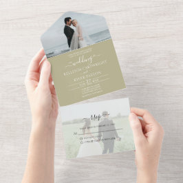 UAWG Sage Green All in One Wedding Einladung