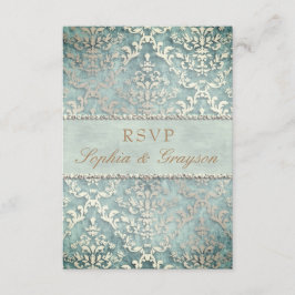 UAWG Sage Green Glimmer Damask Hochzeit Einladung