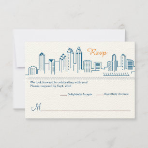 UAWG San Diego Skyline-Hochzeit RSVP Karte