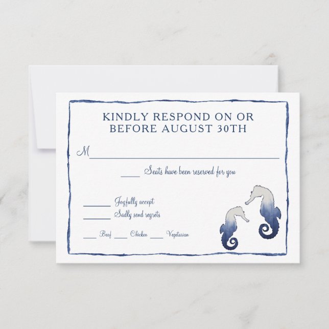 UAWG Shibori Kumo Seepferd RSVP Karte (Vorderseite)