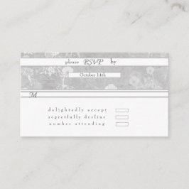 UAWG Silver Floral Wedding Card Begleitkarte