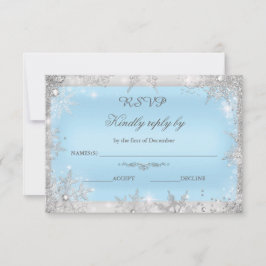 UAwg Silver Winter Wonderland Blue Dankeskarte