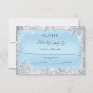 UAwg Silver Winter Wonderland Blue Dankeskarte