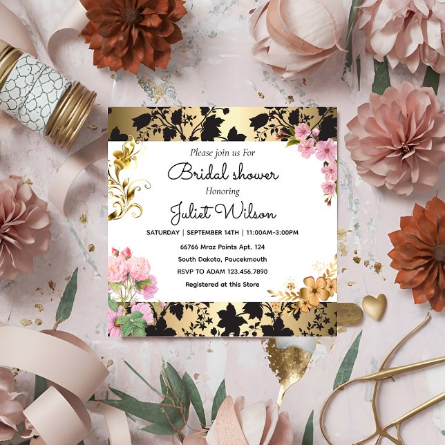 UAWG Soiree White Aquamarin Damask Brautparty Einladung (Von Creator hochgeladen)