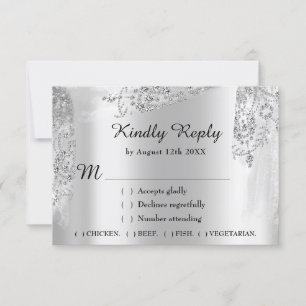 UAWG Sweet 16. Brautparty Wedding Royal Gray RSVP Karte