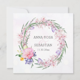 *~* UAWG Sweet Boho Blumenreath QR AR12 Hochzeit Einladung