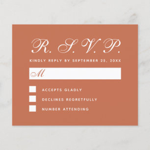 UAWG Terracotta Brown Budget Wedding Response Card