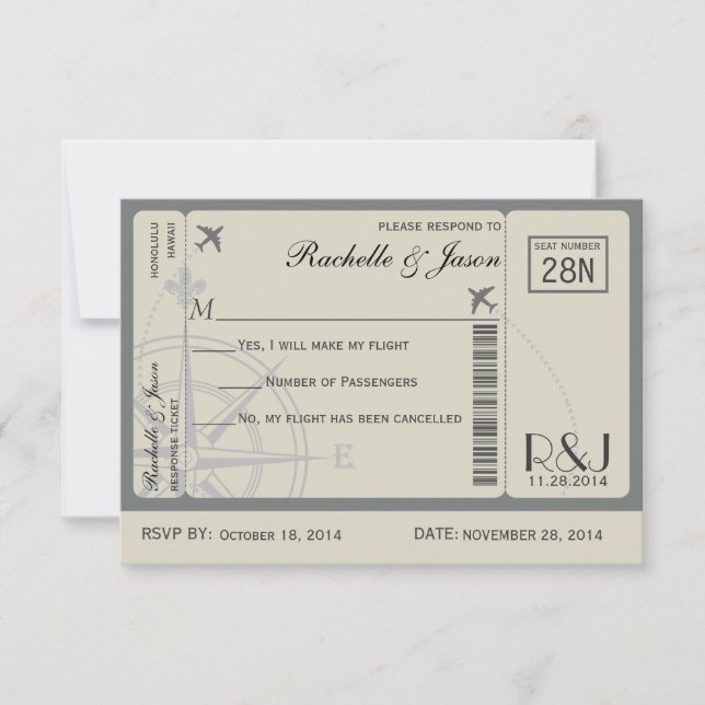 UAWG Ticket Airlines RSVP Karte (Vorderseite)