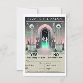 🌌 "UAWG to the Dream: Weiße Kern-Hochzeitskarte"  RSVP Karte