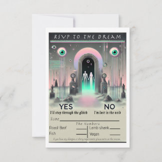 🌌 "UAWG to the Dream: Weiße Kern-Hochzeitskarte" RSVP Karte