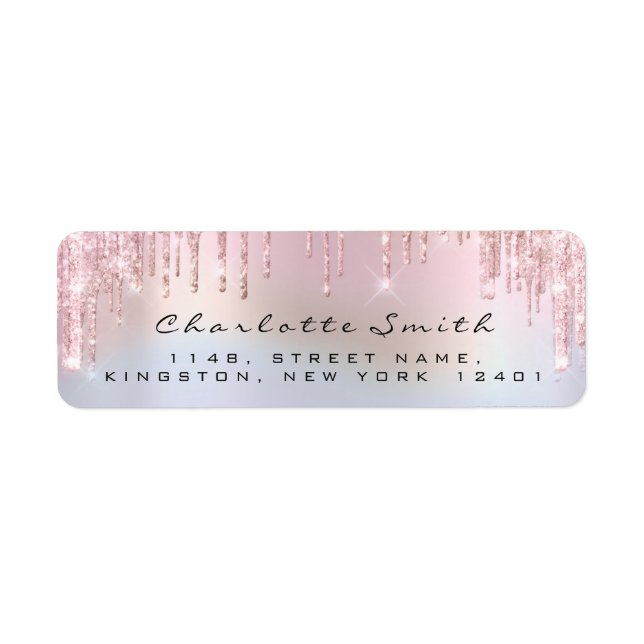 UAWG Tropfen Rosa Blush Rücksendeadresse Holograph (Vorne)