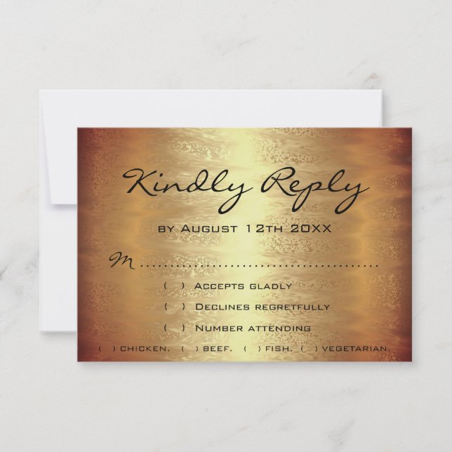 UAWG Tropfens Golden Wedding Bridal RSVP Karte (Vorderseite)