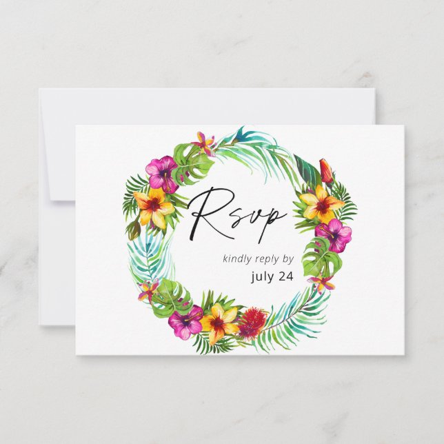 UAwg tropische Flora RSVP Karte (Vorderseite)