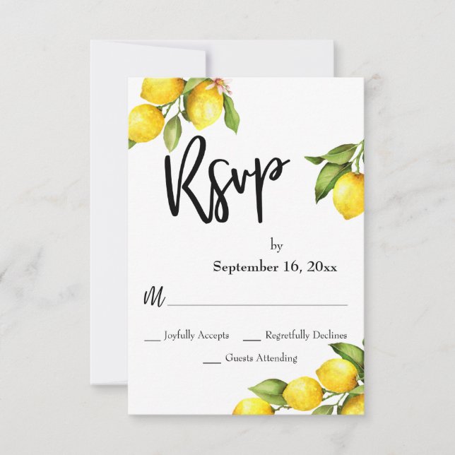 UAwg Typografie von Wasserfarben RSVP Karte (Vorderseite)