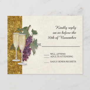 UAWG Wartekarten-Wein-Thema Champagne modern RSVP Karte