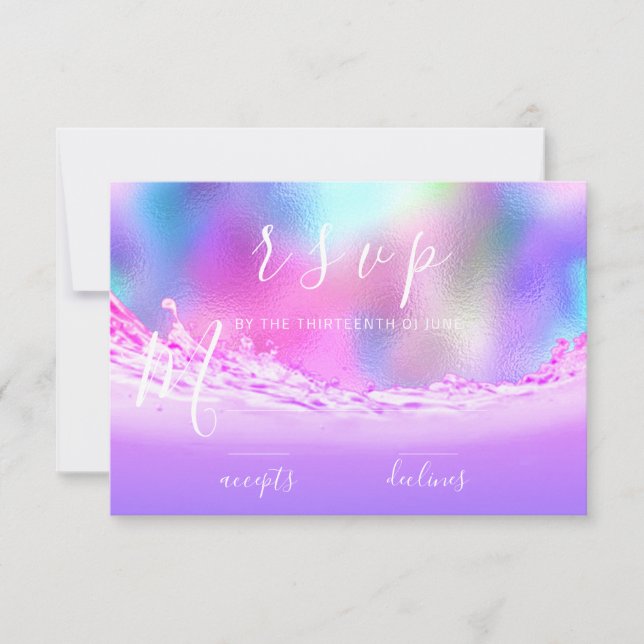 UAWG Waves Tropical Ocean Aqua Pink Pasta RSVP Karte (Vorderseite)