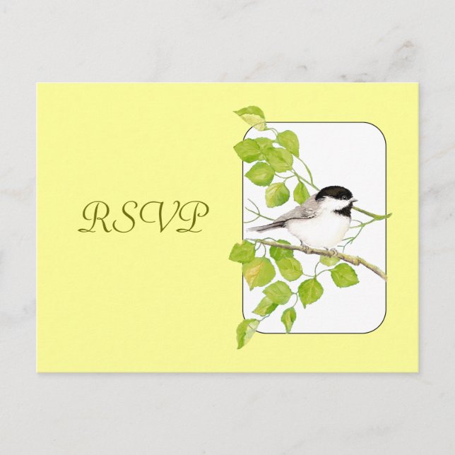 UAWG Wedding, Bird, Nature Chickadee Postkarte (Vorderseite)