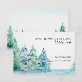 UAWG Wedding Blue Lake w Mountain Pine Trees Einladung
