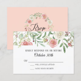 UAWG Wedding Blush Elfenbein Rose Foliage Leaf Blä Einladung