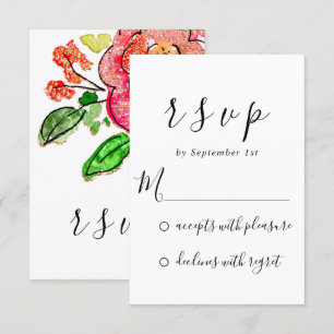UAWG Wedding Brautparty Sweet16th Floral RSVP Karte