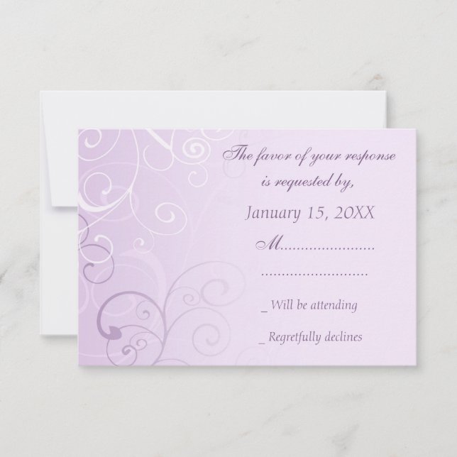 UAWG Wedding Card für lila Wirbel RSVP Karte (Vorderseite)
