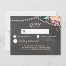 UAWG Wedding Card Peach Coral Lights Blume