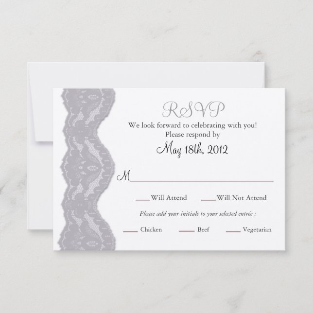 UAWG Wedding Card, Spitze RSVP Karte (Vorderseite)