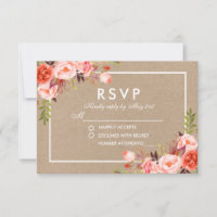 UAwg Wedding Coral Floral Kraft