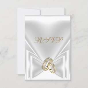 UAWG Wedding Elegante White Gold Rings RSVP Karte