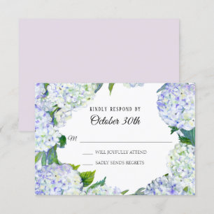 UAWG Wedding Floral Lilac n White Hydrangeas Einladung