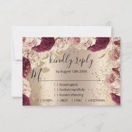UAWG Wedding Glitzer Bridal Rose Gold Wreath Pink RSVP Karte