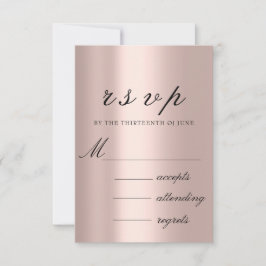 UAWG Wedding Glitzer Frame 3D Rose Blush RSVP Karte