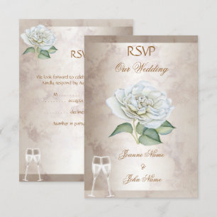 UAWG Wedding Marble Rose Creme White Champagne Einladung