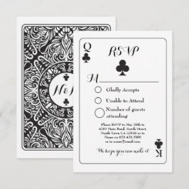 UAWG Wedding Playing Respektkarte K Q Ace Clubs Einladung