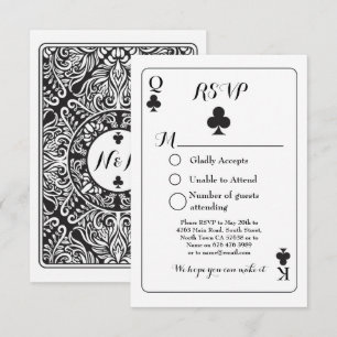 UAWG Wedding Playing Respektkarte K Q Ace Clubs Einladung