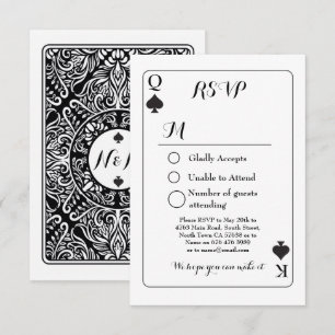 UAWG Wedding Playing Respektkarte K Q Ace Spades Einladung