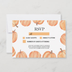 UAWG Wedding Rustic Pumpkin Pumpkins reagiert Kart RSVP Karte