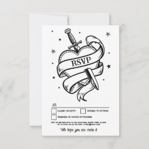 UAWG Wedding Tattoo Traditionelles Rockherz Einladung
