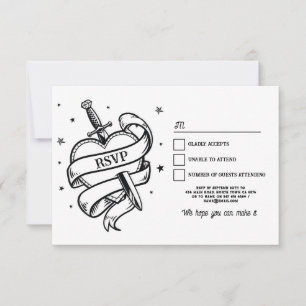 UAWG Wedding Tattoo Traditionelles Rockherz Einladung