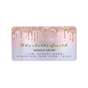 UAWG Wedding Tropfens Rose Holograph Ombre Adressaufkleber