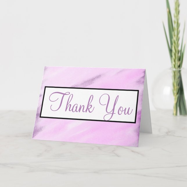 UAWG Wedding Violet Lila Watercolor Monogram Dankeskarte (Vorderseite)