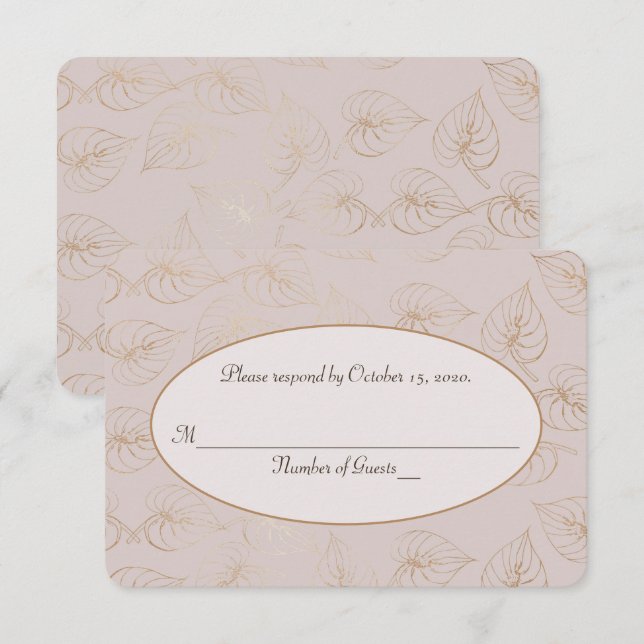 UAWG Wedding Vow Renewal Blattgold Einladung (Vorne/Hinten)