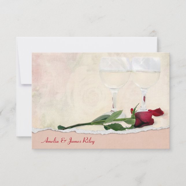 UAwg Wein und Rose RSVP Karte (Vorderseite)
