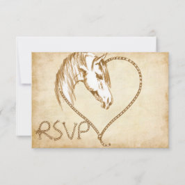 UAWG Western - Pferdeschlittenhochzeit RSVP Karte