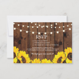 UAWG Wood Wedding Rustic Sonnenblumen Blumenkarten RSVP Karte