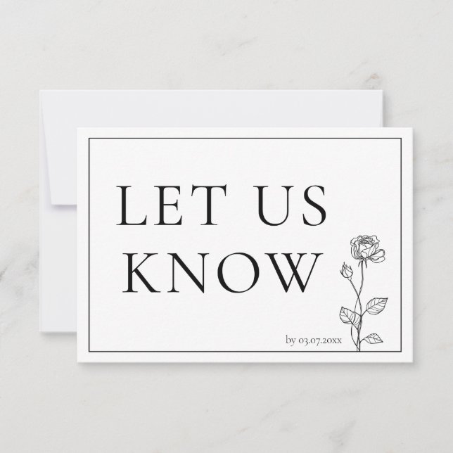 UAWG Zeitloses Blut mit Menü RSVP Karte (Vorderseite)