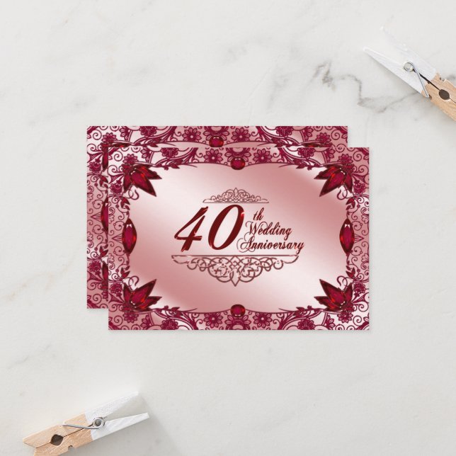 uAwg zum 40. Hochzeitstag Einladung (Vorderseite/Rückseite Beispiel)