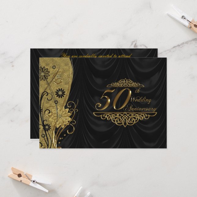 uAwg zum 50. Hochzeitstag Einladung (Vorderseite/Rückseite Beispiel)