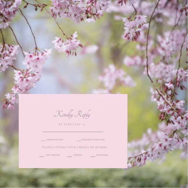 UAwg zum Abendessen in Rosa RSVP Karte (Von Creator hochgeladen)