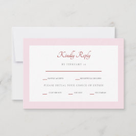 UAwg zum Abendessen in Rosa und Rot RSVP Karte
